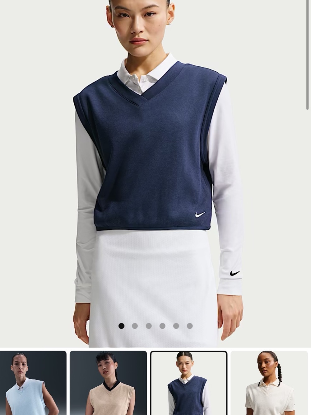 Nike Women's White V-Neck Golf Vest - Picture 5 of 5